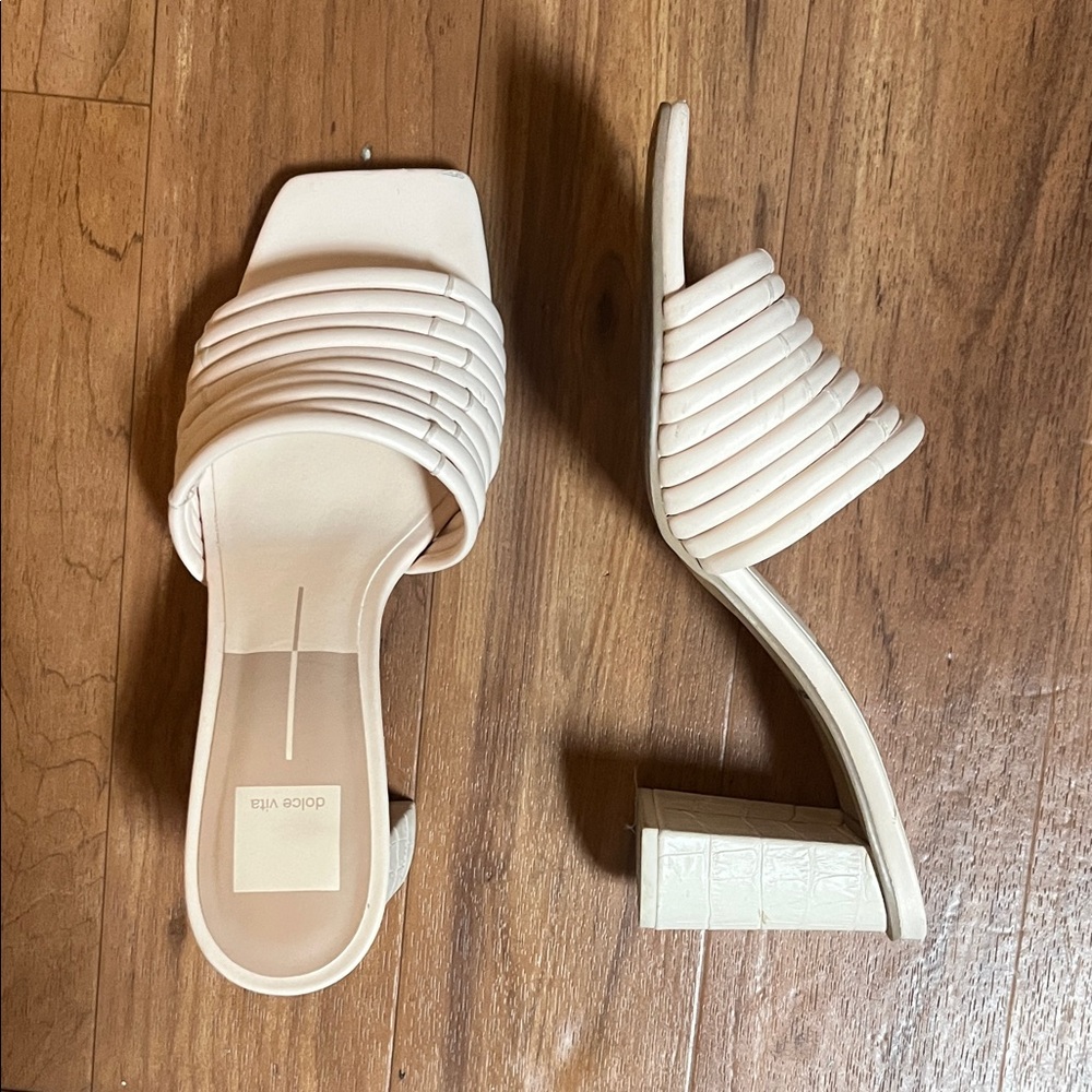 Dolce Vita Cream Quilted Mules
